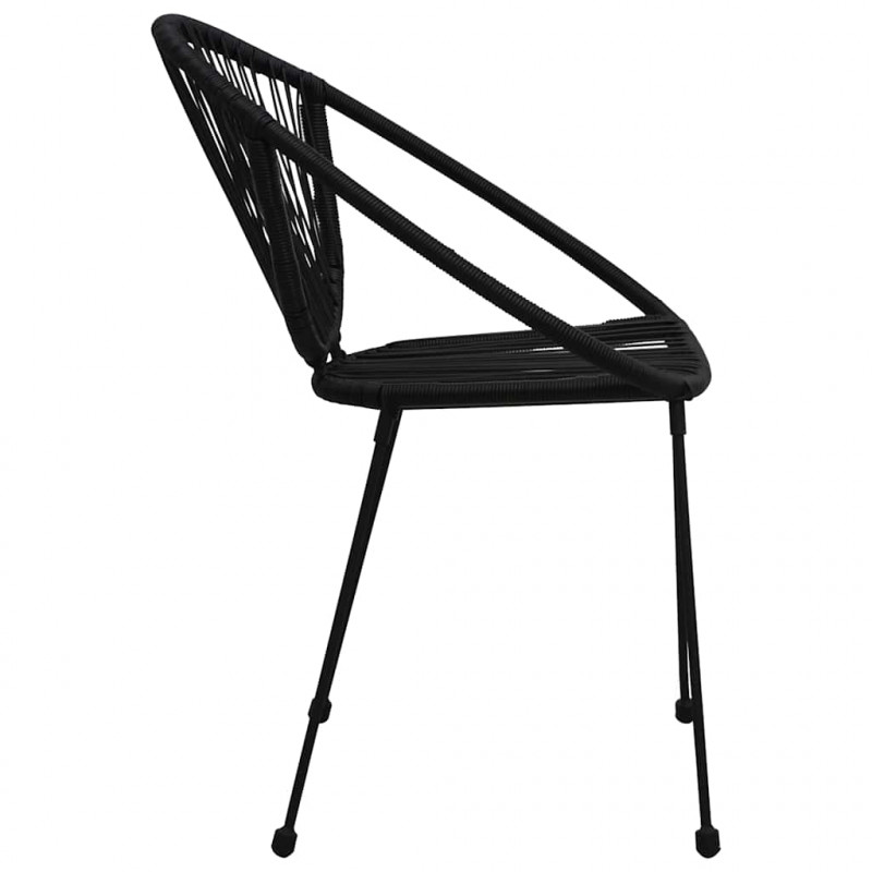 5-cz. zestaw mebli ogrodowych, rattan PVC, czarny
