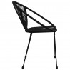 5-cz. zestaw mebli ogrodowych, rattan PVC, czarny