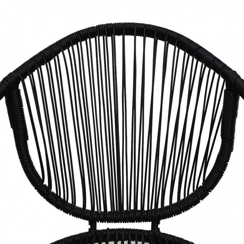 5-cz. zestaw mebli ogrodowych, rattan PVC, czarny