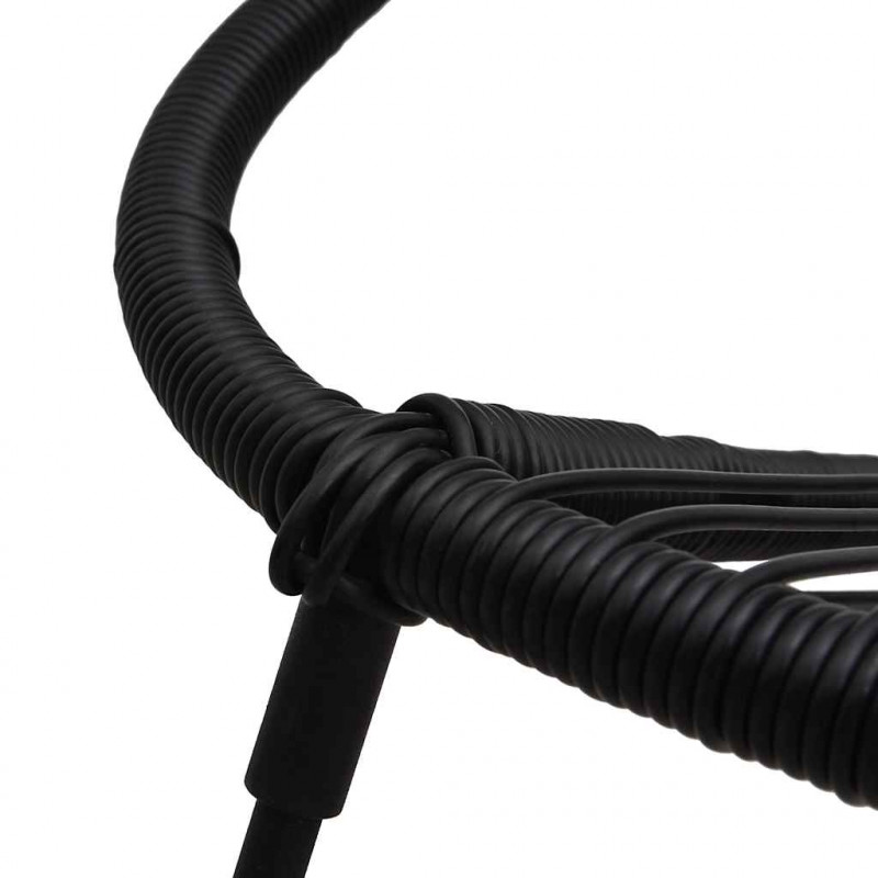 5-cz. zestaw mebli ogrodowych, rattan PVC, czarny