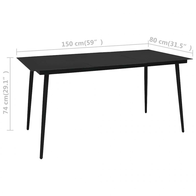 5-cz. zestaw mebli ogrodowych, rattan PVC, czarny