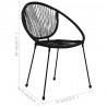 5-cz. zestaw mebli ogrodowych, rattan PVC, czarny