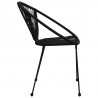 7-cz. zestaw mebli ogrodowych, rattan PVC, czarny