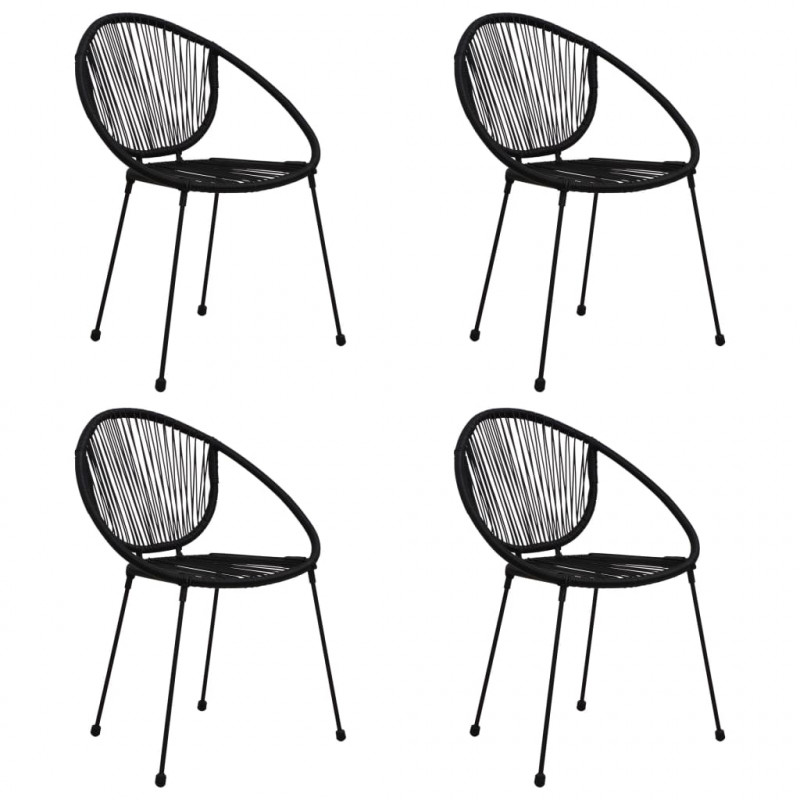 5-cz. zestaw mebli ogrodowych, rattan PVC, czarny