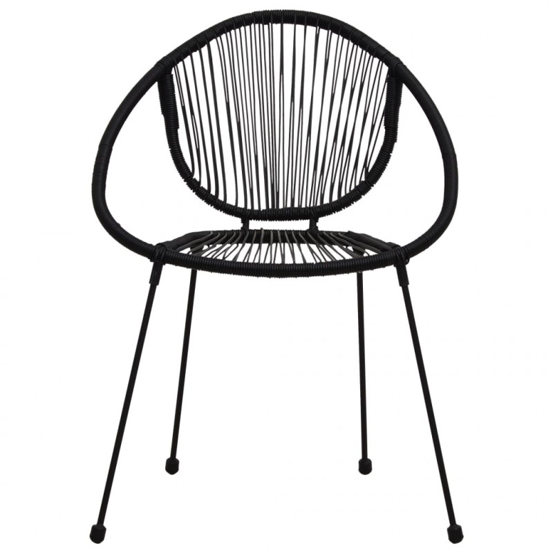 5-cz. zestaw mebli ogrodowych, rattan PVC, czarny