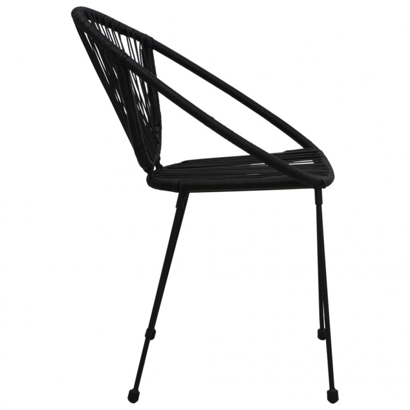 5-cz. zestaw mebli ogrodowych, rattan PVC, czarny