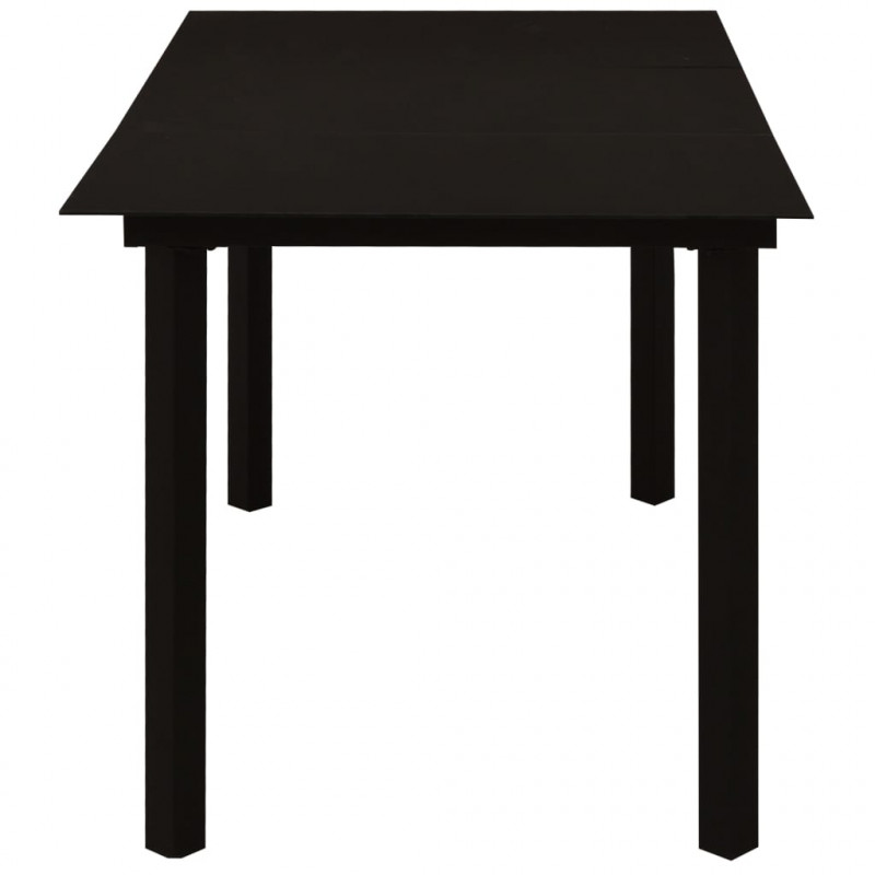 5-cz. zestaw mebli ogrodowych, rattan PVC, czarny