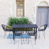 7-cz. zestaw mebli ogrodowych, rattan PVC, czarny