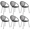 7-cz. zestaw mebli ogrodowych, rattan PVC, czarny