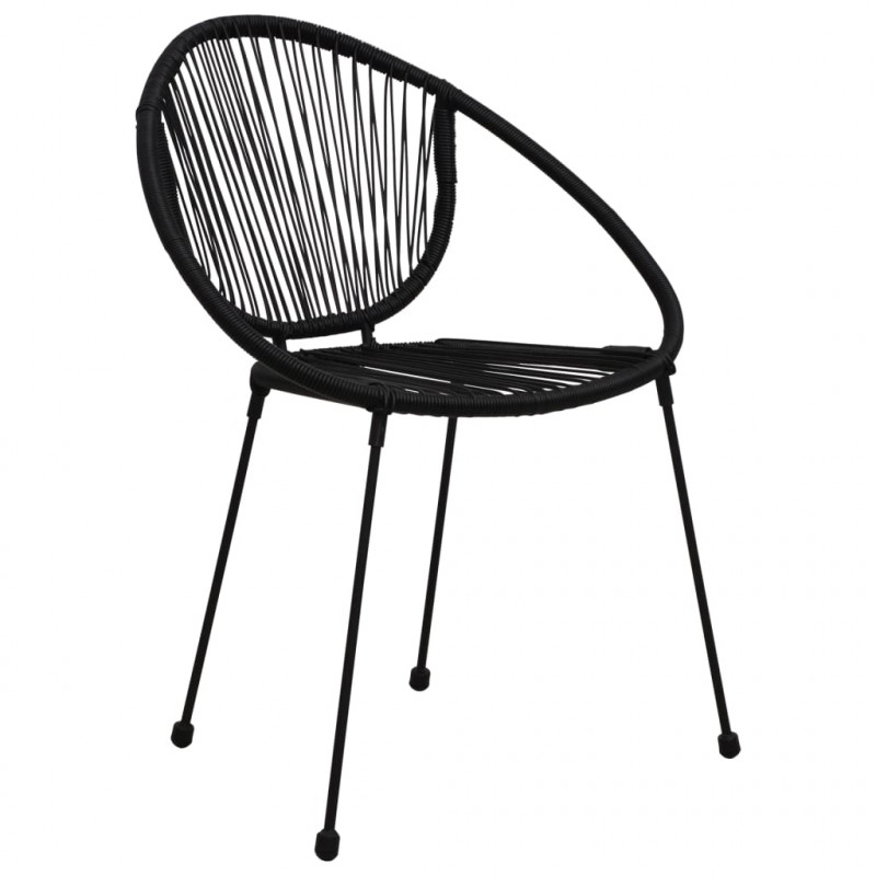 7-cz. zestaw mebli ogrodowych, rattan PVC, czarny