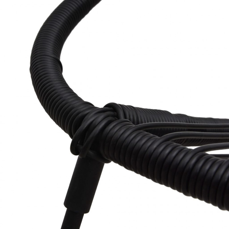 7-cz. zestaw mebli ogrodowych, rattan PVC, czarny