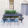 7-cz. zestaw mebli ogrodowych, rattan PVC, czarny