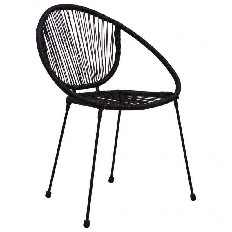 7-cz. zestaw mebli ogrodowych, rattan PVC, czarny