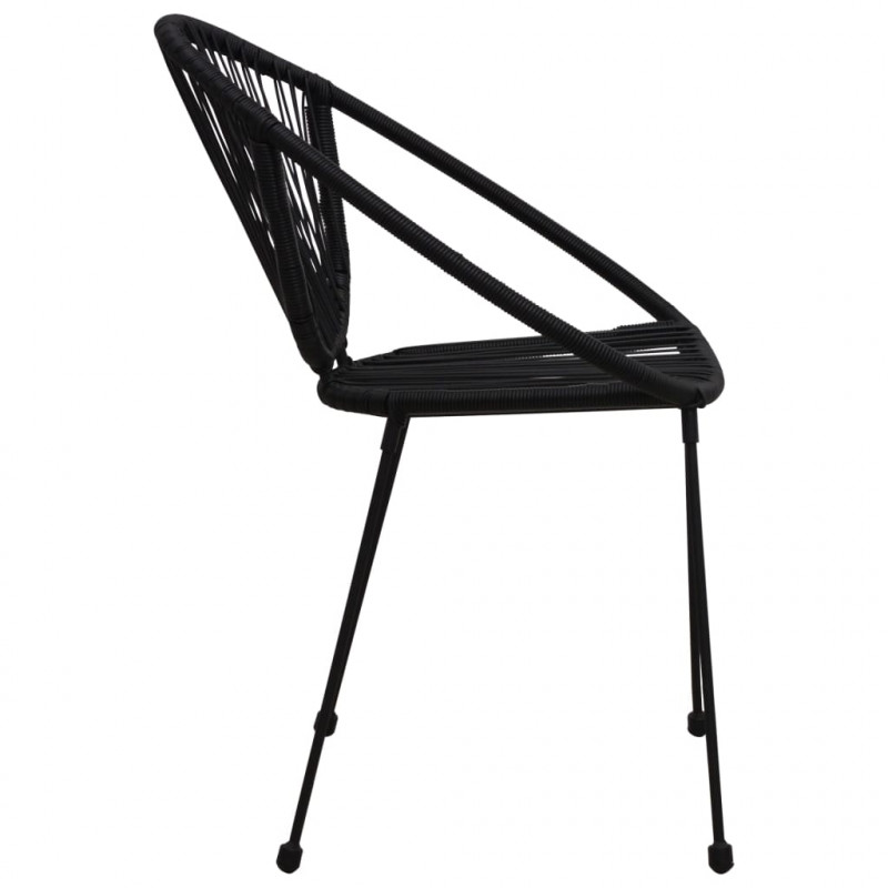 7-cz. zestaw mebli ogrodowych, rattan PVC, czarny