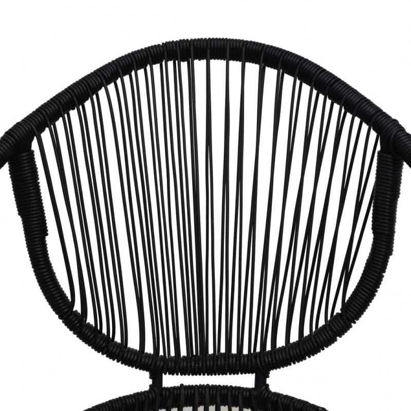7-cz. zestaw mebli ogrodowych, rattan PVC, czarny