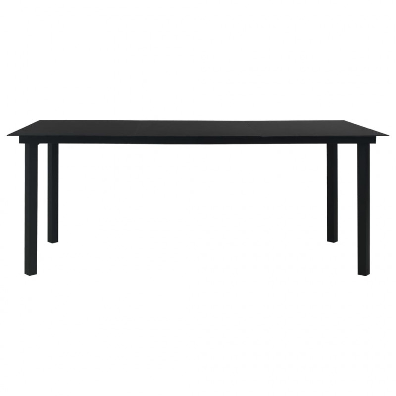 7-cz. zestaw mebli ogrodowych, rattan PVC, czarny