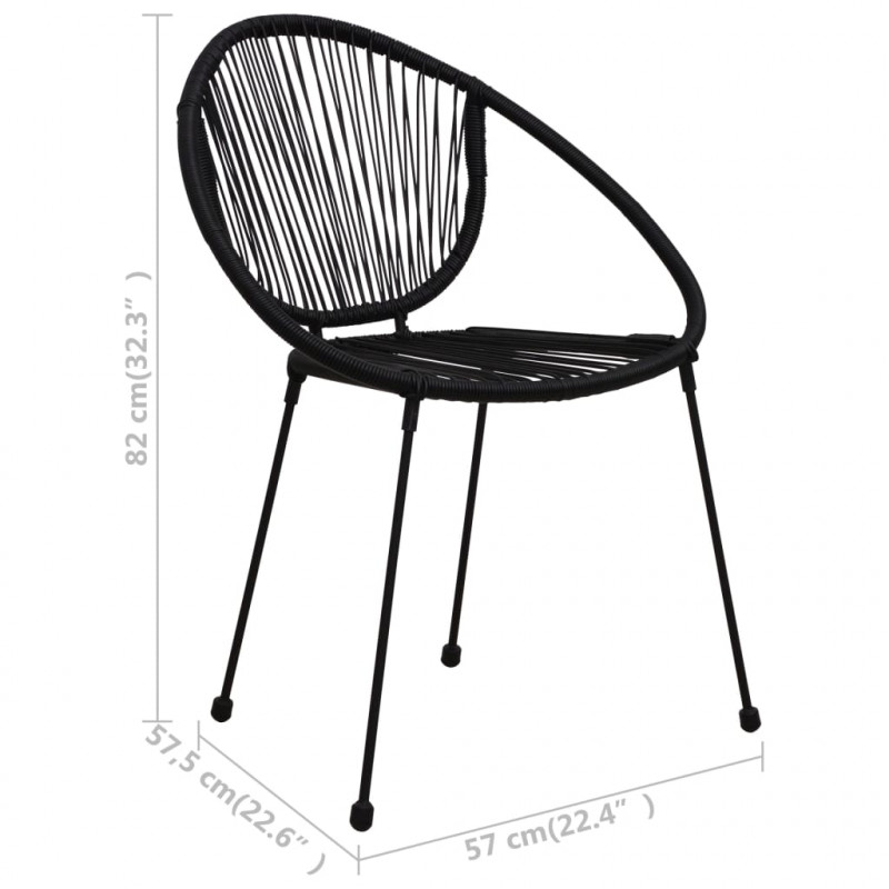 7-cz. zestaw mebli ogrodowych, rattan PVC, czarny