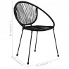7-cz. zestaw mebli ogrodowych, rattan PVC, czarny