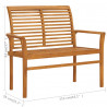 Ławka ogrodowa z niebieską poduszką, 112 cm, drewno tekowe