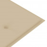 Ławka ogrodowa z beżową poduszką, 150 cm, lite drewno tekowe