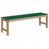 Ławka ogrodowa z zieloną poduszką, 150 cm, lite drewno tekowe