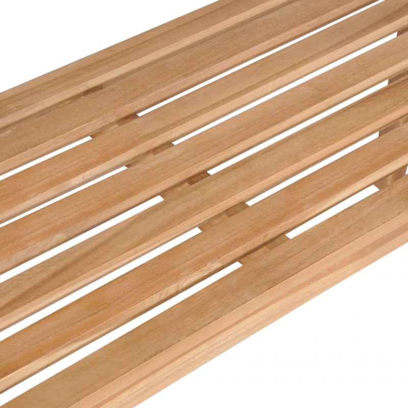 Ławka ogrodowa z czerwoną poduszką, 150 cm, lite drewno tekowe