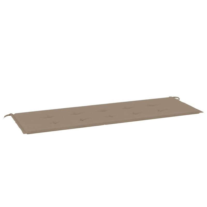 Ławka ogrodowa z poduszką taupe, 150 cm, lite drewno tekowe