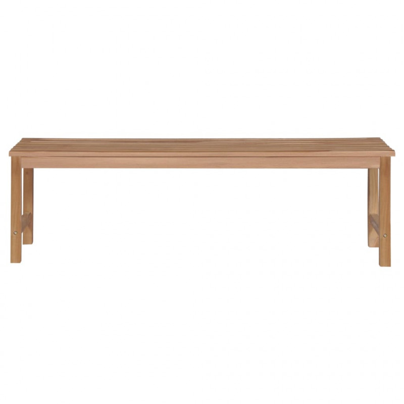 Ławka ogrodowa z kobaltową poduszką, 150 cm, drewno tekowe