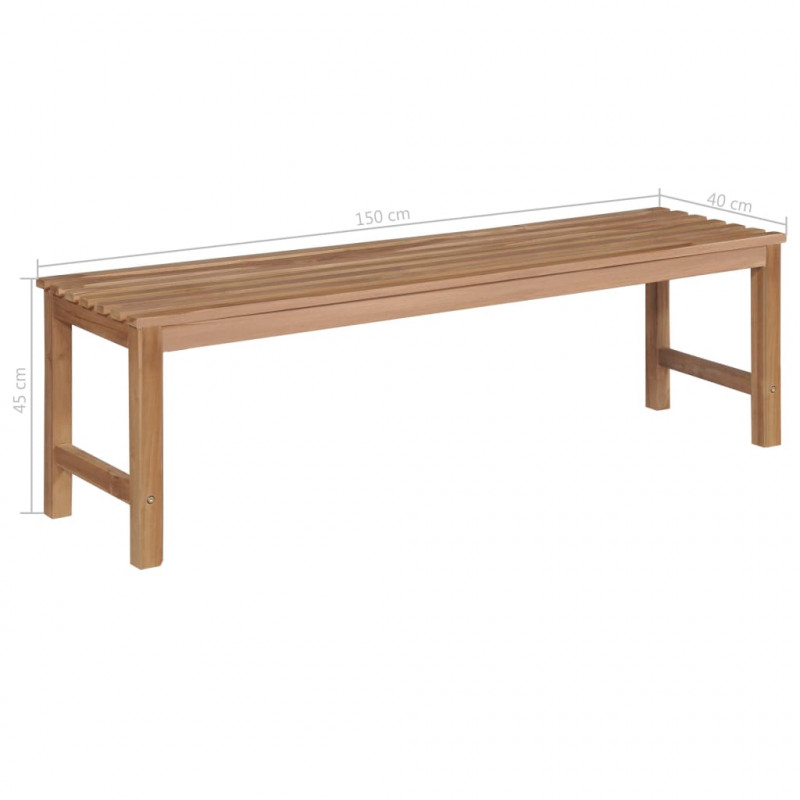 Ławka ogrodowa z kobaltową poduszką, 150 cm, drewno tekowe
