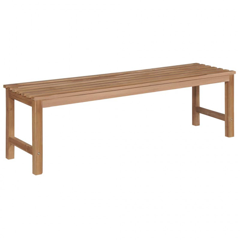 Ławka ogrodowa z poduszką w czerwoną kratę, 150 cm, tek