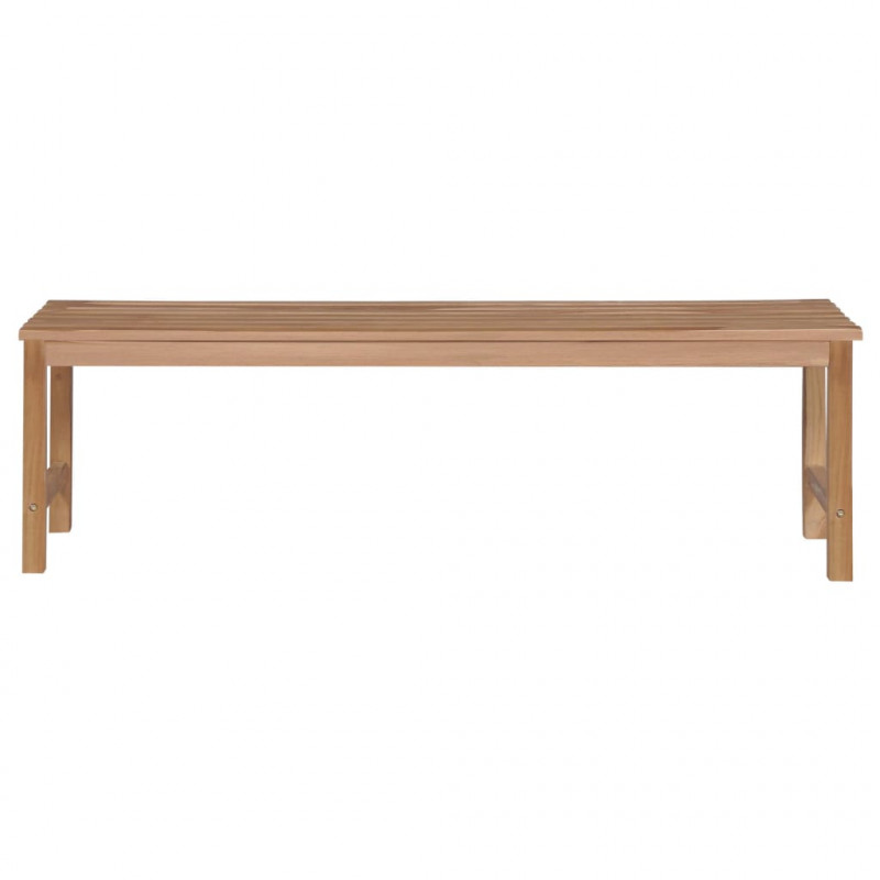 Ławka ogrodowa z kremową poduszką, 150 cm, lite drewno tekowe