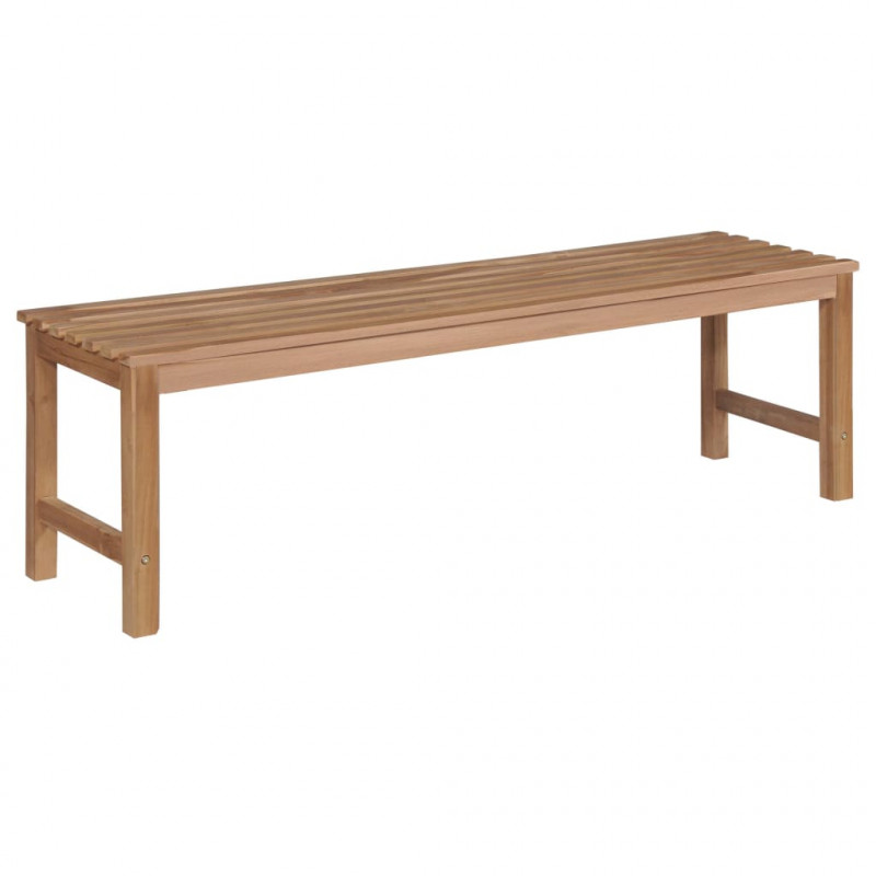 Ławka ogrodowa z poduszką w kolorze wina, 150 cm, drewno tekowe