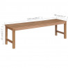 Ławka ogrodowa z niebieską poduszką, 150 cm, lite drewno tekowe