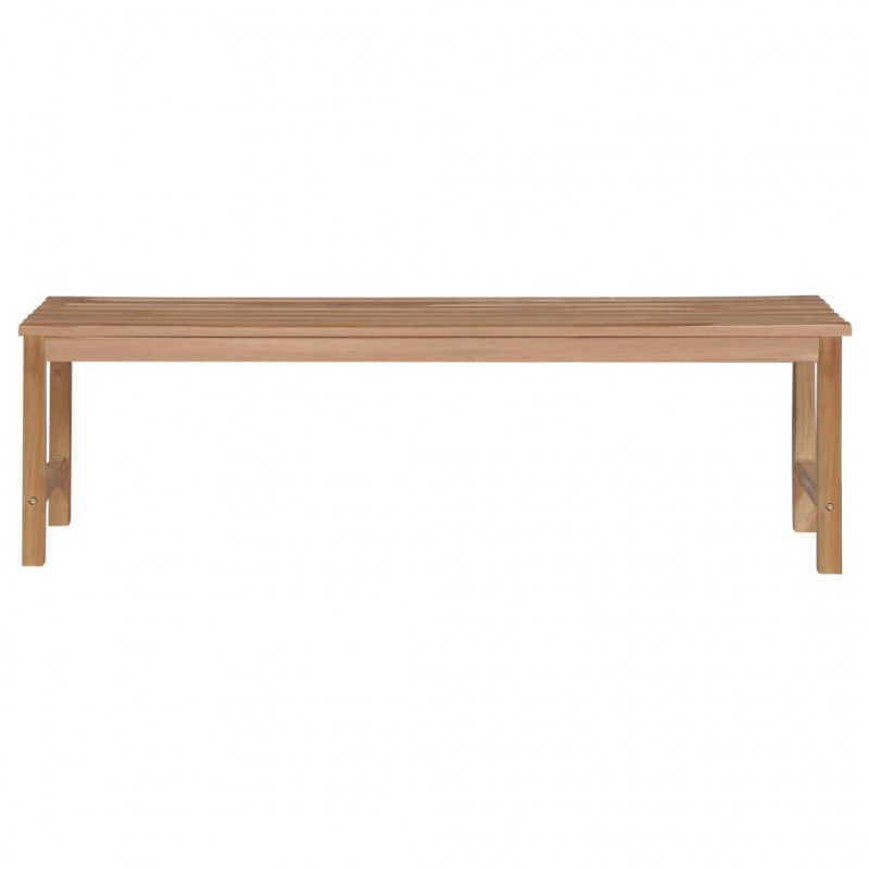 Ławka ogrodowa z jasnozieloną poduszką, 150 cm, drewno tekowe