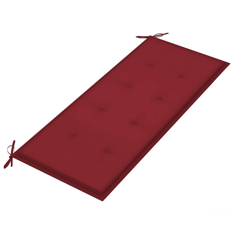 Sztaplowana ławka ogrodowa z poduszką, 128,5 cm, drewno tekowe
