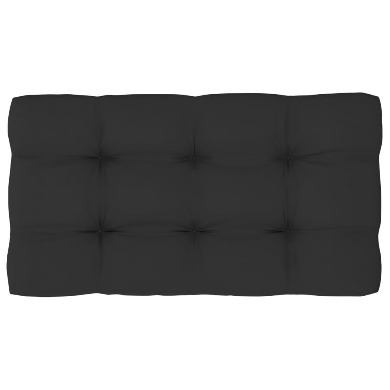 Sofa 2-osobowa z palet, z poduszkami, czarna, drewno sosnowe