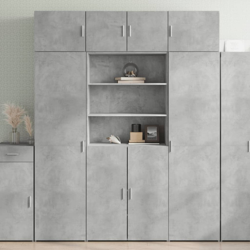 Szafka, szarość betonu, 80x42,5x225 cm, materiał drewnopochodny
