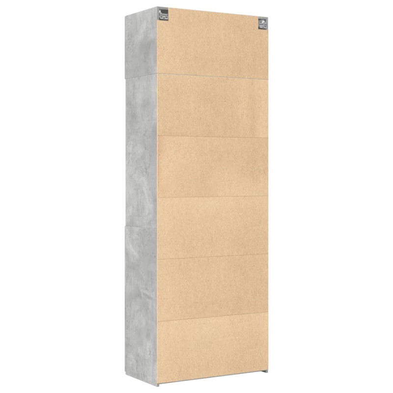 Szafka, szarość betonu, 80x42,5x225 cm, materiał drewnopochodny