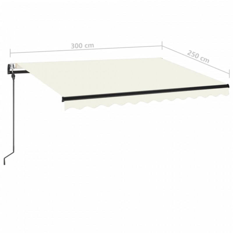 Automatycznie zwijana markiza, 300 x 250 cm, kremowa