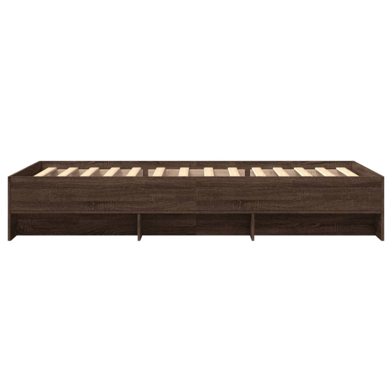 Łóżko bez materaca, brązowy dąb, 75x190 cm