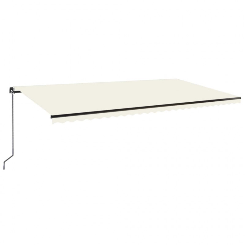 Ręcznie zwijana markiza z LED, 600 x 300 cm, kremowa