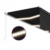 Ręcznie zwijana markiza z zasłoną i LED, 6x3 m, antracytowa