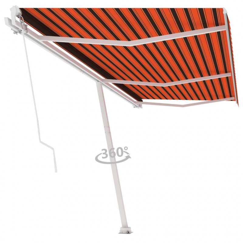 Ręcznie zwijana markiza, 600x350 cm, pomarańczowo-brązowa