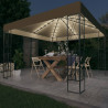 Altana ze sznurem lampek LED, 3x3 m, tkanina w kolorze taupe
