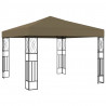 Altana ze sznurem lampek LED, 3x3 m, tkanina w kolorze taupe