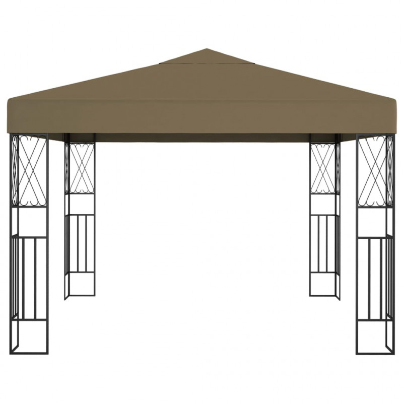 Altana ze sznurem lampek LED, 3x3 m, tkanina w kolorze taupe