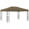Altana ze sznurem lampek LED, 3x4 m, tkanina w kolorze taupe