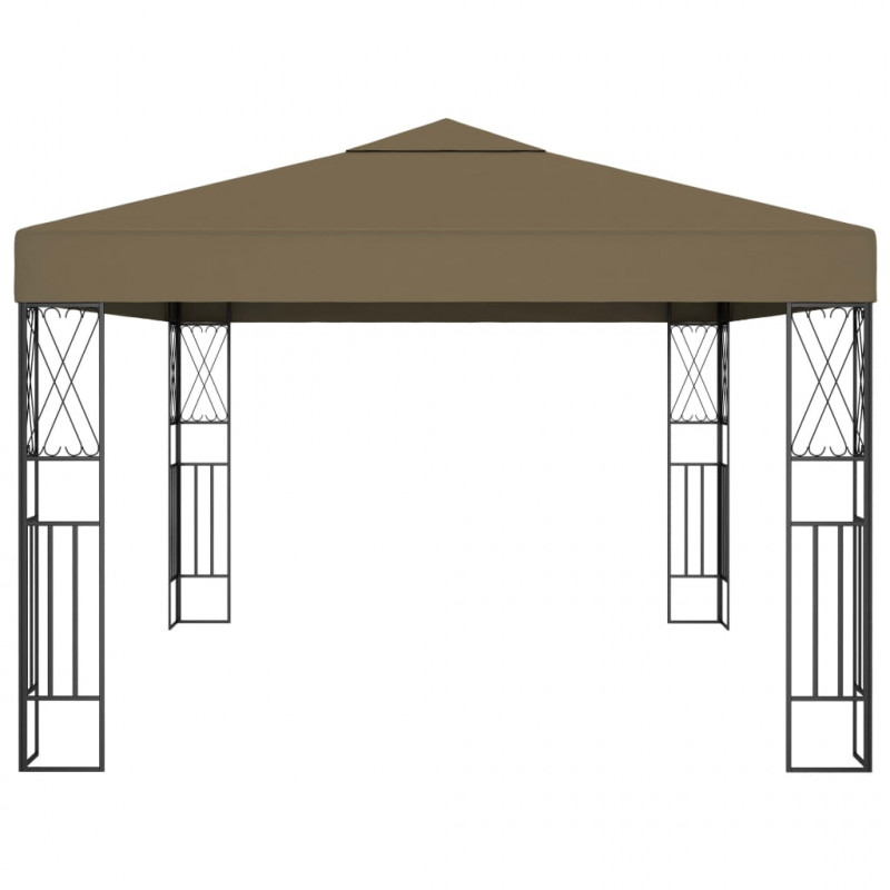 Altana ze sznurem lampek LED, 3x4 m, tkanina w kolorze taupe