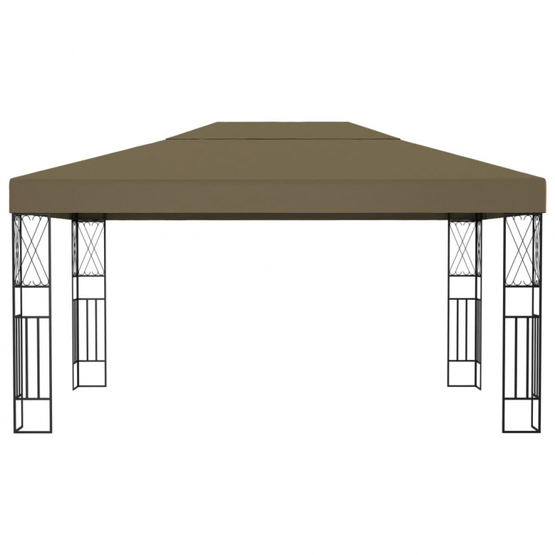 Altana ze sznurem lampek LED, 3x4 m, tkanina w kolorze taupe