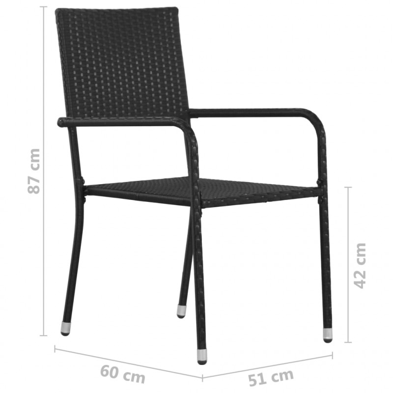 5-częściowy zestaw mebli ogrodowych, czarny